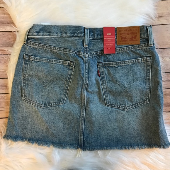NWT LEVIS DECONSTRUCTED DENIM SKIRT 29 - Picture 6 of 8